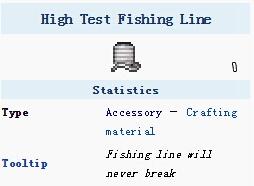 泰拉瑞亚高强度钓鱼线 泰拉瑞亚高强度钓鱼线有什么用